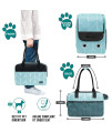 PetAmi Airline Approved Dog Purse Carrier | Soft-Sided Pet Carrier for Small Dog, Cat, Puppy, Kitten | Portable Stylish Pet Travel Handbag | Ventilated Breathable Mesh, Sherpa Bed (Chevron Teal)