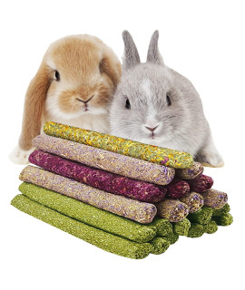 Septo Timothy Hay Sticks,30Pcs 4 Different Flowers Flavored Rabbit Chew Toys,Natural Treats And Chews For Bunny Guinea Pigs Chinchillas Gerbils