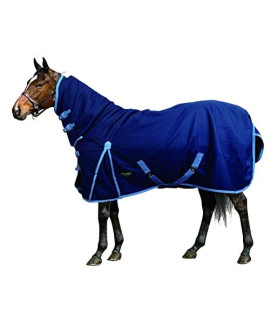 CHONMA 600 Denier Oxford 250g Fill Heavy Weight Waterproof Winter High Combo Neck Horse Rugs Horse Turnout Blankets (6'6'' / 78'', Blue)