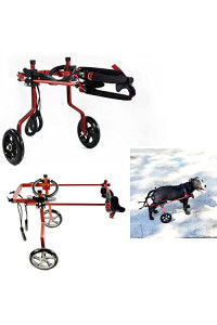 Adjustable Dog Cart/Wheelchair Animal Exercise Wheels Color-Red for Pet/Doggie Wheelchairs with Disabled Hind Legs Walking Light Weight Easy Assemble (7-Size), XXXS-01