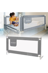 Kcret Bed Rail For Toddlers,Upgraded Infants Safety Bed Guardrail With Breathable Fabric For Twin, Double, Full-Size Queen & King Mattress (59Aa30A, Gray)