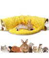 Bwogue Bunny Tunnel Bed, 2-In-1 Collapsible Rabbit Tunnel Tubes Toys With Removable Mat Bunny Hideout For Cats Kittens Rabbits Bunny Guinea Pigs Kitty