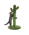 Cactus Cat Scratching Post for Indoor Cats with Natural Sisal Ropes,Cactus Cat Tree,Interactive Ball,Cat Scratcher for Cats and Kittens Green