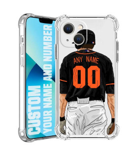Ikpytree Custom Name & Number Crystal Clear Baseball Jersey Case For Iphone 14 13 12 11 Xs Max Xr 8 7 6 Plus 11 Pro Mini,Soft Shockproof Protective Customized Transparent Case(San Francisco Black)