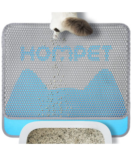 Hompet Durable Cat Litter Box Mat For Floor, Extended Blank Holder, Honeycomb Double Layer Sifting Design, Easy Clean Large Size Kitty Litter Trapping Mats, Waterproofurine Litter Catcher Pads