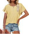 Tshirts Shirts For Women Round Neck Fashion Spring Clothes Yellow S