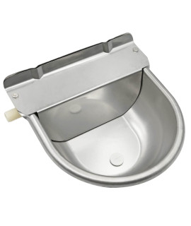 ZHEQOGZH Stainless Steel Automatic Waterer Bowl with Float Valve and Upgraded Drain Plug, Auto Float Water Bowl Dog Water Trough for Livestock Goat Pig Waterer