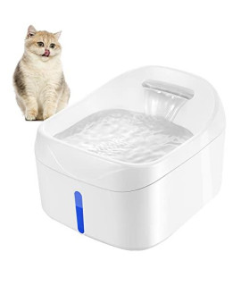 VavoPaw Cat Water Fountain, 2.5L Large Capacity Automatic Cat Dog Water Dispenser Pet Electric Water Drinking Fountain for Dog Cat Multiple Pets Feeding Watering Supplies, White