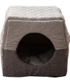 cave pet Bed for 4 seasaons- 2 in 1 Washable cat Cube,Dome,Sofa for Cats, Kittens, Small Pets (Gery), Large,14.57x12.99x11.81