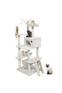 62/81 Inches Multi-Level Cat Trees, Large Cat Tower w/Cat Condos Scratcher and Hammock, Cat Activity Center with Scratching Posts for Cats Kitten