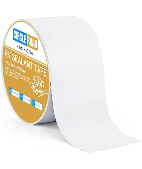 Rv Roof Tape White, 4 Inch X 50 Feet Rv Repair Sealant Tape, Stop Camper Roof Leaks, Uv-Resistant, Weatherproof And Durable For Camper, Trailer, Boat(4In-50Ft)