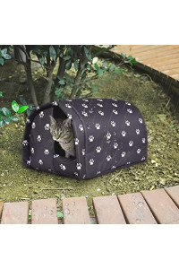 Cat House for Outdoor Cats in Winter,Outdoor Cat Houses for Feral Cats Weatherproof,Cat House Thickened Weatherproof Foldable,Stray Cats Shelter, M: 42x30x28 cm