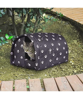 Cat House for Outdoor Cats in Winter,Outdoor Cat Houses for Feral Cats Weatherproof,Cat House Thickened Weatherproof Foldable,Stray Cats Shelter, M: 42x30x28 cm