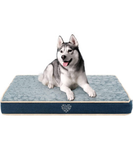 VANKEAN Waterproof Dog Crate Pad Bed Mat Reversible (Cool & Warm), Removable Washable Cover & Waterproof Inner Lining, Pet Crate Mattress for Cats and Dogs, Joint Relief Dog Bed for Crate, Navy/Grey