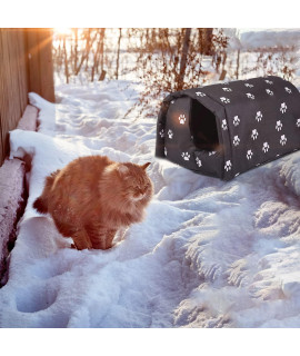 Anniarchei Winter Feral Shelter Beds Tents Cat Houses Outside Weatherproof A Warm Home for Stray Cats XL, Black X-Large