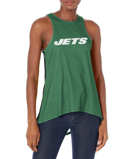 Foco New York Jets Nfl Womens Wordmark Mini Print Tie Breaker Sleeveless Top - Xxl
