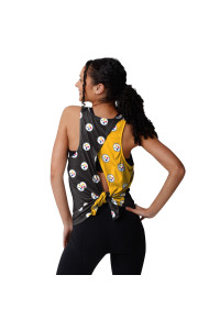 Foco Pittsburgh Steelers Nfl Womens Wordmark Mini Print Tie Breaker Sleeveless Top - S