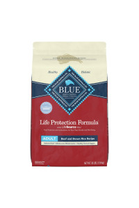 Blue Buffalo Life Protection Formula Natural Adult Dry Dog Food, Beef and Brown Rice 30-lb