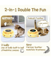 Cat Toys ORSDA 2-in-1 Interactive Cat Toys for Indoor Cats, Automatic Cat Toy Balls, Ambush Feather Kitten Toys with 6pcs Feathers, Dual Power Supplies, Adjustable Speed, Auto On/Off