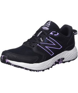 New Balance Womens 410 V7 Trail Running Shoe, Blackcyber Lilacouterspace, 95