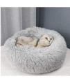 OYANTEN Cat Bed , Fluffy Self-Warming Calming Donut Pet Bed for Indoor Cats,Machine Washable