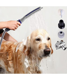 Rosfim Dog Shower Sprayer Attachment, Dog Shower Head Pet Washer Accessories Dog Shower Brush for Pet Home Cleaning Bath