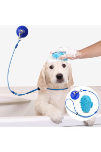 Petbobi Adjustable Dog Bath Tether, Dog Bathing Leash With Heavy Suction Cup And Soft Bath Brush, Dog Grooming Tub Restraint Perfect For Shower, Blowing, Trimming And Brushing Your Pet With Ease