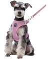 Balaynor Cat Harness And Leash For Walking Escape Proof, Adjustable Soft Mesh Comfortable Vest Harnesses For Cats, Breathable Reflective Strips Easy To Put On Step-In Velcro Jacket (Pink, Xl)