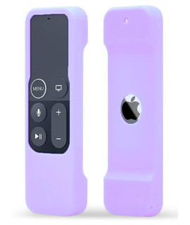 Tokerse Silicone Case Compatible With Apple Tv 4K 4Th 5Th Generation Siri Remote - Anti-Slip Shock Proof Remote Cover Case Compatible With Apple Tv 4K 4Th 5Th Gen Siri Remote Controller - Light Purple