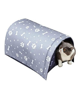 Cat House for Outdoor Cats in Winter, Winter Pet House Outdoor Cat Houses for Feral Cats Weatherproof, Cat House Thickened Weatherproof Foldable (Gray/M)