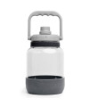 Asobu Barkley Dog Tritan Bottle 50 Ounce with a Detachable Silicone Bowl (Grey)