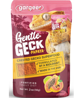 Gargeer 2Oz Complete Crested Gecko Food Diet Premium Mix, Ready To Use Freshly Made Powder Unique Formula, Developed Made In The Usa Enjoy (Papaya)