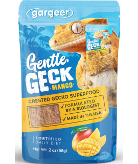 Gargeer 2Oz Complete Crested Gecko Food Diet Premium Mix, Ready To Use Freshly Made Powder Unique Formula, Developed Made In The Usa Enjoy (Mango)