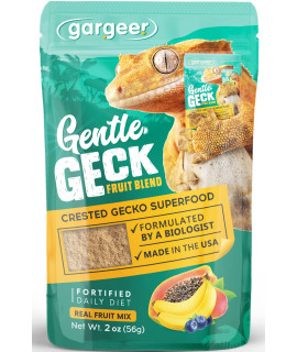 Gargeer 2Oz Complete Crested Gecko Food Diet Premium Mix, Ready To Use Freshly Made Powder Unique Formula, Developed Made In The Usa Enjoy (Fruit Blend)