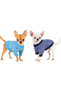 2 Pieces Chihuahua Dog Sweaters For Small Dogs Girls Boys Xxss Tiny Dog Clothes Winter Fleece Warm Puppy Sweater Yorkie Teacup Extra Small Dog Outfit Doggie Cat Clothing (Small)