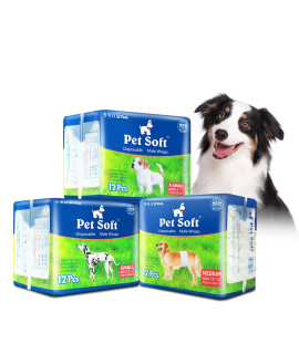 Pet Soft Disposable Male Dog Wraps - Dog Diapers for Male Dogs, Puppy Diapers 72pcs XSmall