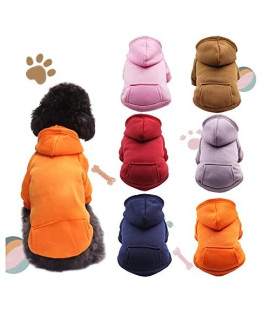 Dog Hoodie Dog Sweaters with Hat and Pocket Pet Hooded Clothes Warm Coat Fall Winter Warm Fleece Sweater Casual Sports Hoodies for Small Medium Pet Cats (Orange, L)