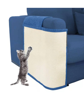 Cat Scratch Furniture Protector with Natural Sisal for Protecting Couch Sofa Chair Furniture (Dark Blue, Right Hand)