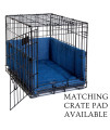 Pet Dreams Dog Crate Bumper - Wire Dog Crate Accessories, Dog Crate Training Pads for a Safe & Comfortable Crate, Dog Tail Protector (Denim Blue, Small 24 Inch Dog Crate Bumper Pads)