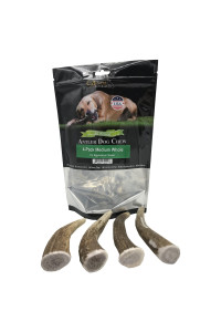 Deluxe Naturals Elk Antler Chews For Dogs Naturally Shed Usa Collected Elk Antlers All Natural A-Grade Premium Elk Antler Dog Chews Product Of Usa, 4-Pack Medium Whole