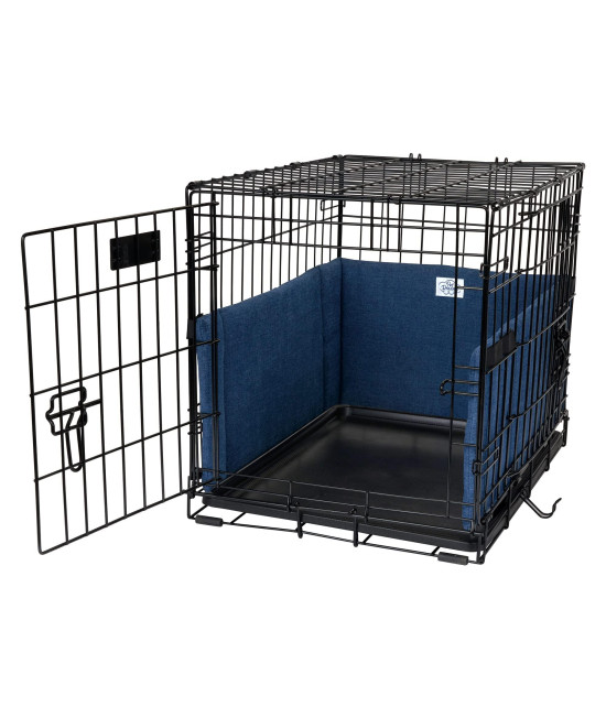 Pet Dreams Dog Crate Bumper - Wire Dog Crate Accessories, Dog Crate Training Pads for a Safe & Comfortable Crate, Dog Tail Protector (Denim Blue, Large 36 Inch Dog Crate Bumper Pads)
