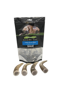 Deluxe Naturals Elk Antler Chews for Dogs | Naturally Shed USA Collected Elk Antlers | All Natural A-Grade Premium Elk Antler Dog Chews | Product of USA, 4-Pack Small Whole