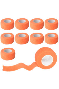 Gondiane 9 Pack 1 x 5 Yards Self Adhesive Bandage Wrap Self Stick Wrap for Ankle, Wrist, Finger, Sports, Breathable Cohesive Vet Tape for Pets (Light Orange)