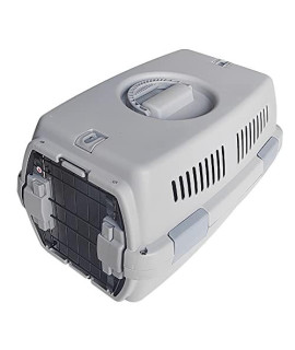 Pet Carrier Hard-Sided Dog Carrier Cat Carrier Plastic Small Dog/Puppy/Cat Kennel Travel Carrier Dog Crate Cat Crate Comfortable for Quick Trips 19-Inch in Gray for Pets up to 19 Pounds