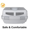 Pet Carrier Hard-Sided Dog Carrier Cat Carrier Plastic Small Dog/Puppy/Cat Kennel Travel Carrier Dog Crate Cat Crate Comfortable for Quick Trips 19-Inch in Gray for Pets up to 19 Pounds