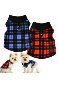 2 Pieces Chihuahua Sweaters, Dog Clothes For Small Dogs, Fleece Puppy Sweaters For Yorkie Teacup Boy Girl Winter Warm Tiny Dog Sweater With D Ring Extra Small Dog Clothing Xxs Xs (X-Small)
