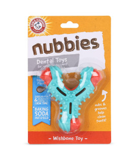Arm Hammer For Pets Nubbies Wishbone Dog Dental Toy Best Dog Chew Toy For Moderate Chewers Dog Dental Toy Helps Reduce Plaque Tartar Chicken Flavor Baking Soda
