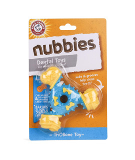 Arm Hammer For Pets Nubbies Tribone Dog Dental Toy Best Dog Chew Toy For Moderate Chewers Dog Dental Toy Helps Reduce Plaque Tartar Peanut Butter Flavor Baking Soda