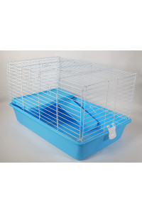 PENN-PLAX Multi-Level Small Animal Cage - Includes Ramp and Elevated Resting Platform - Great for Guinea Pigs, Chinchillas, Ferrets, Rabbits, and More - Blue & White