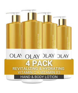 Olay Revitalizing Hydrating Body Lotion For Women With Lightweight Vitamin C, Visibly Improves Skin,A 17 Fl Oz (Pack Of 4)